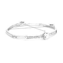 Load image into Gallery viewer, Elegant Bangle with Silver Austrian and CZ Beads