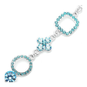 Fancy Graph-Mix Bracelet with Sky Blue CZ and Austrian Element Crystals