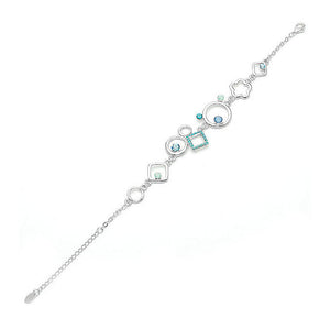 Fancy Graph Lover Bracelet with Blue Austrian Element Crystals and Iced Green CZ
