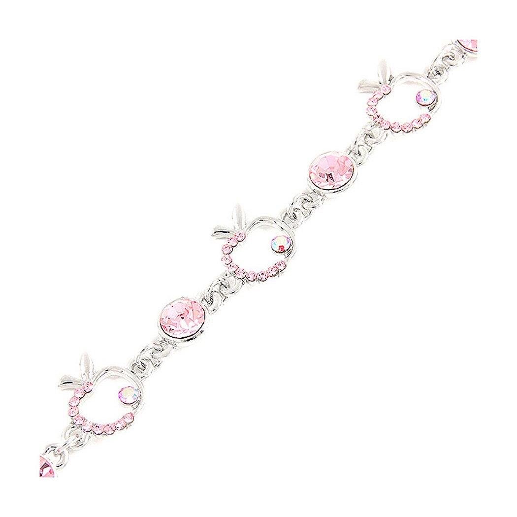 Apple Bracelet with Pink Austrian Element Crystals - Glamorousky