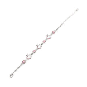 Apple Bracelet with Pink Austrian Element Crystals - Glamorousky