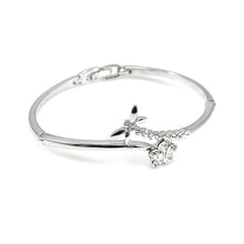 Load image into Gallery viewer, Elegant Dragonfly Bangle with Silver Austrian Element Crystal