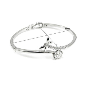 Elegant Dragonfly Bangle with Silver Austrian Element Crystal