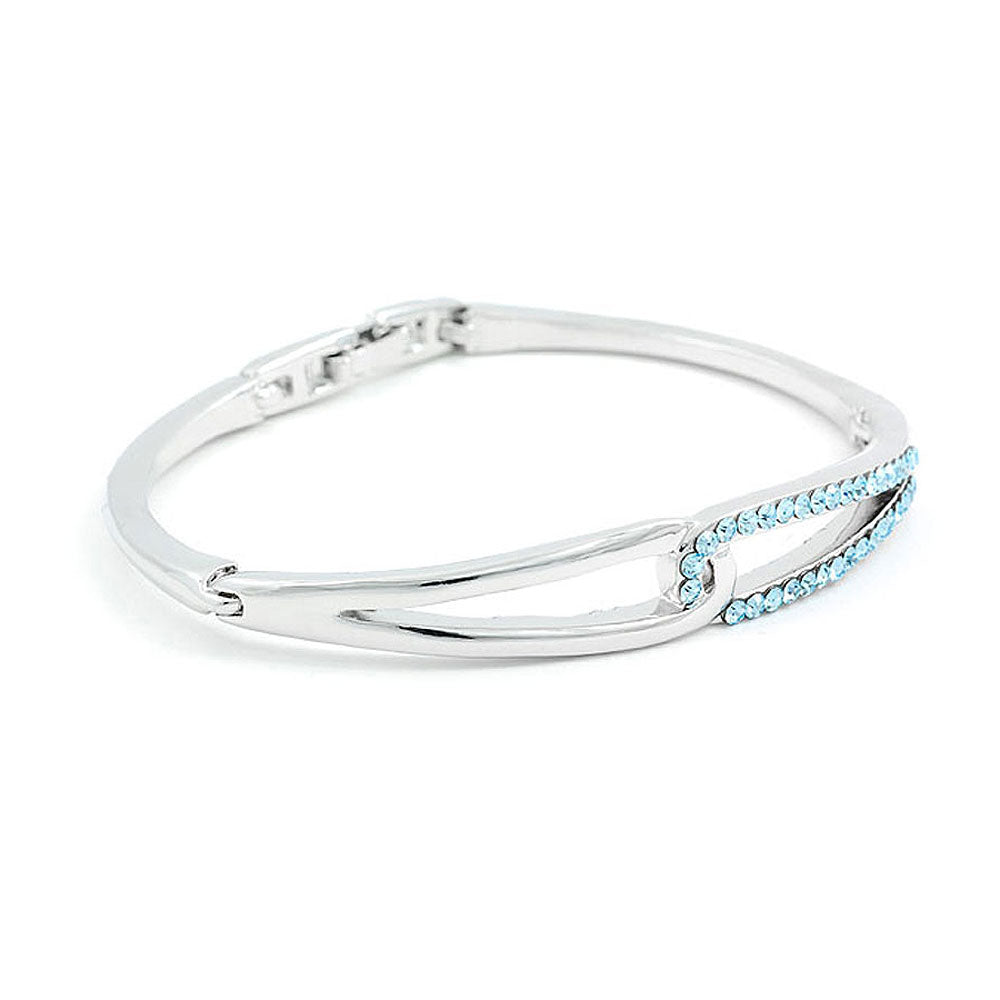 Glistening Bangle with Blue Austrian Crystals