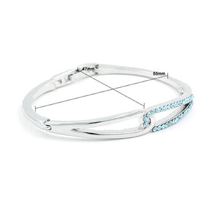 Glistening Bangle with Blue Austrian Crystals
