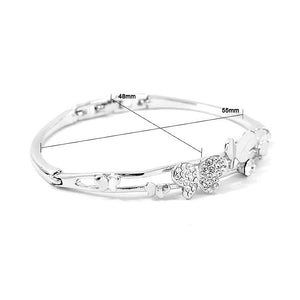 Cutie Butterfly Bangle with Silver Austrian Element Crystals
