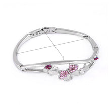 Load image into Gallery viewer, Cutie Heart Bangle with Purple Austrian Element Crystals
