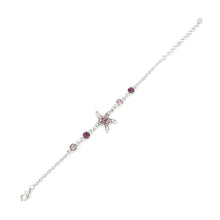 Load image into Gallery viewer, Sparkling Star Bracelet with Silver and Purple Austrian Element Crystals