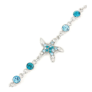 Sparkling Star Bracelet with Silver and Blue Austrian Element Crystals