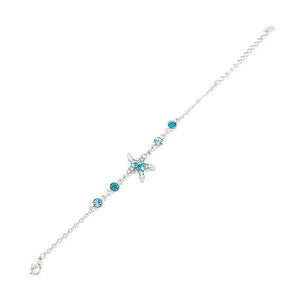 Sparkling Star Bracelet with Silver and Blue Austrian Element Crystals