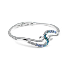 Load image into Gallery viewer, Elegant Bangle with Blue Austrian Element Crystal