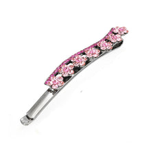 Load image into Gallery viewer, Petit Flower Hair Clip in Pink Austrian Element Crystals