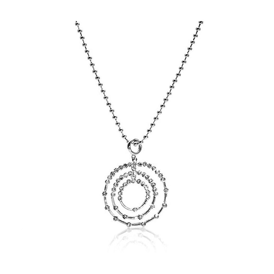 Round Moving Pendants with Austrian Element Crystals and Necklace