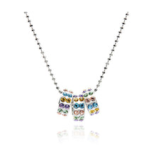 Load image into Gallery viewer, Round Moving Pendants with Multi-Color Austrian Element Crystals and Necklace