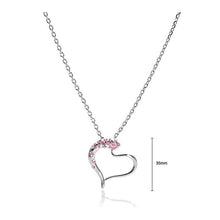 Load image into Gallery viewer, Heart Shape Pendant with Light Pink Austrian Element Crystals and Necklace