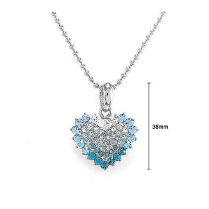 Heart Pendant with Blue Austrian Element Crystals and Necklace