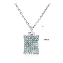 Load image into Gallery viewer, Simple Rectangle Pendant with Blue Austrian Element Crystals and Necklace