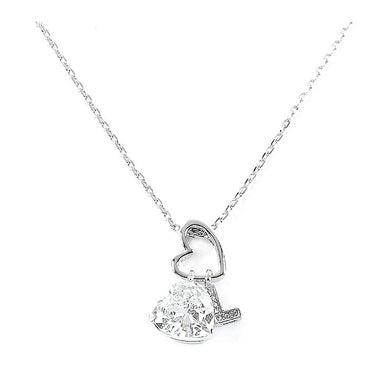 Elegant Heart Shape Pendant with CZ and character L charms