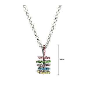 Color Layers Pendant with Multi-color Austrian Element Crystals and Necklace