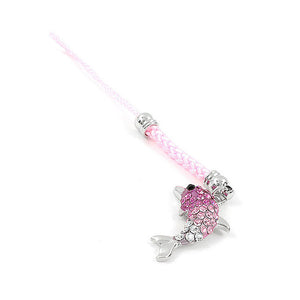 Pink Strap with Dolphin Charm by Pink Austrian Element Crystals