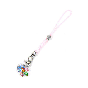 Pink Strap with Swan Charm by Multi-color Austrian Element Crystals