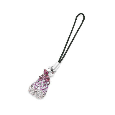 Purple Pear Phone Strap with Purple Austrian Element Crystals