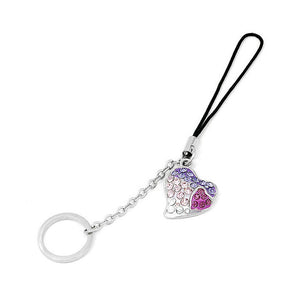 Double Heart Strap with Purple Austrian Element Crystals