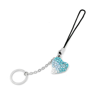Double Heart Strap with Blue Austrian Element Crystals