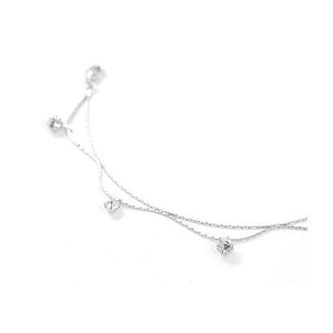 Elegant Ball Anklet with Silver Austrian Element Crystals