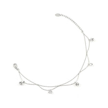 Load image into Gallery viewer, Elegant Ball Anklet with Silver Austrian Element Crystals