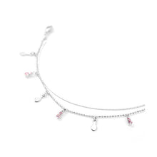 Load image into Gallery viewer, Simple Anklet with Pink Austrian Element Crystals