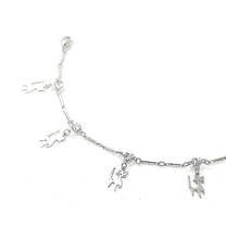 Load image into Gallery viewer, Cutie Cat Charms Anklet with Silver Austrian Element Crystals