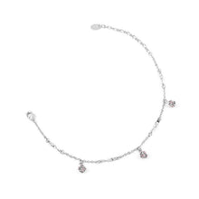 Load image into Gallery viewer, Elegant Ball Anklet with Purple Austrian Element Crystals