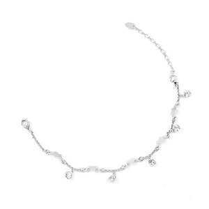 Elegant Heart Anklet with Silver Austrian Element Crystals