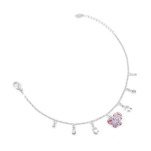 Butterfly Anklet with Purple Austrian Element Crystal