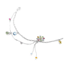 Load image into Gallery viewer, Elegant Flower Anklet with Multi-color Austrian Element Crystals