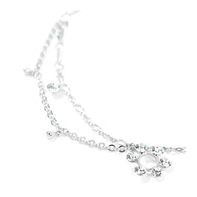Load image into Gallery viewer, Flower Anklet with Silver Austrian Element Crystals