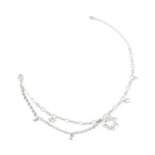 Load image into Gallery viewer, Flower Anklet with Silver Austrian Element Crystals