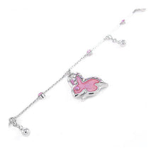 Load image into Gallery viewer, Cutie Pink Rabbit Anklet with Pink Austrian Element Crystals