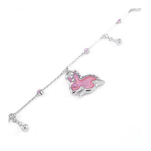 Cutie Pink Rabbit Anklet with Pink Austrian Element Crystals