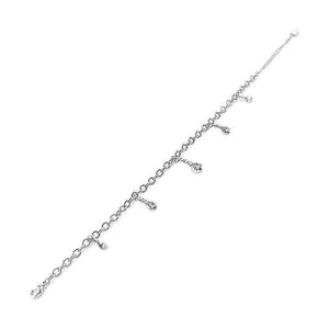 Simple Anklet with Silver Austrian Element Crystals