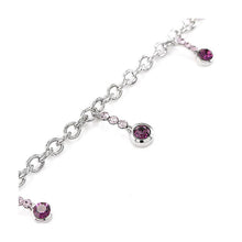 Load image into Gallery viewer, Simple Anklet with Purple Austrian Element Crystals