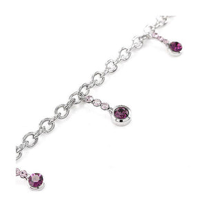 Simple Anklet with Purple Austrian Element Crystals