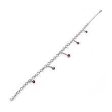 Load image into Gallery viewer, Simple Anklet with Purple Austrian Element Crystals