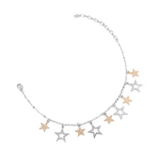Load image into Gallery viewer, Anklet with Silver and Golden Star Charms