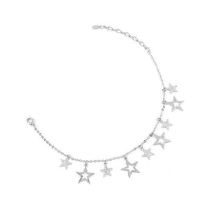 Anklet with Silver Star Charms