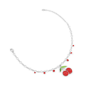 Cutie Red Berry Anklet with Red Austrian Element Crystals