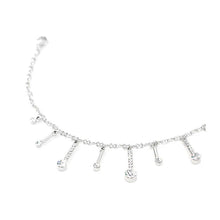 Load image into Gallery viewer, Elegant Charms Anklet with Silver Austrian Element Crystals