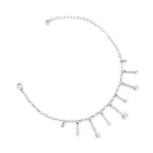 Elegant Charms Anklet with Silver Austrian Element Crystals