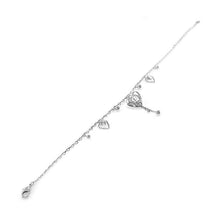 Load image into Gallery viewer, Elegant Heart Anklet with Silver Austrian Element Crystals